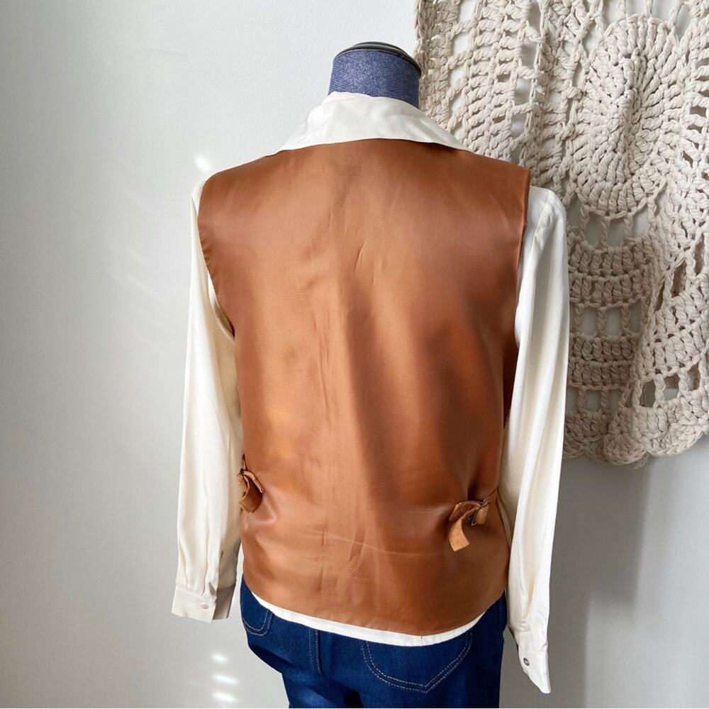 Vintage Y2K Suede Retro Leather Vest Size Small - Picture 2 of 4